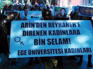 ege universitesi kadinlar kobane ve reyhaneh icin yurudu